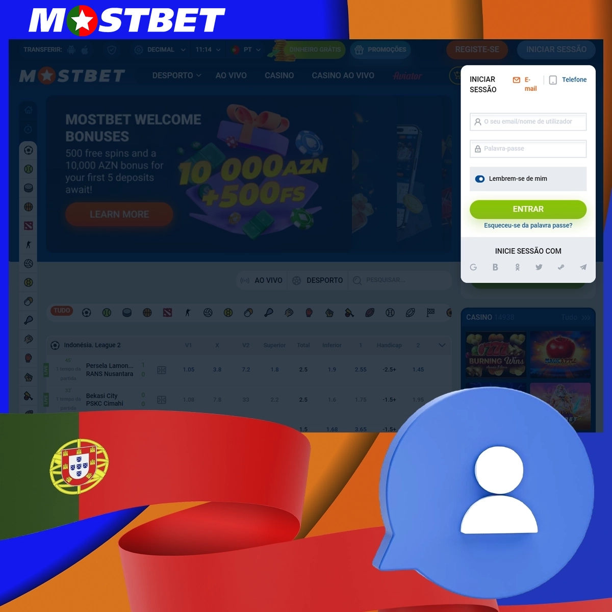 Instruções sobre como entrar na sua conta Mostbet